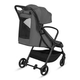 Carucior sport, Lionelo, Agia, 7.3 kg, Ultracompact, Pliere rapida cu o mana, Suport pentru biberon inclus, Sezutul lat si confortabil, 6-48 luni, Sustine 22 kg, Gri