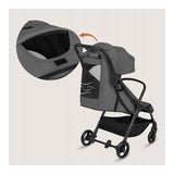 Carucior sport, Lionelo, Agia, 7.3 kg, Ultracompact, Pliere rapida cu o mana, Suport pentru biberon inclus, Sezutul lat si confortabil, 6-48 luni, Sustine 22 kg, Gri