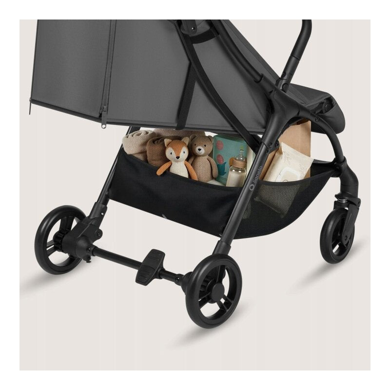 Carucior sport, Lionelo, Agia, 7.3 kg, Ultracompact, Pliere rapida cu o mana, Suport pentru biberon inclus, Sezutul lat si confortabil, 6-48 luni, Sustine 22 kg, Gri
