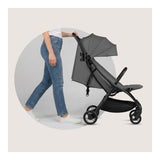 Carucior sport, Lionelo, Agia, 7.3 kg, Ultracompact, Pliere rapida cu o mana, Suport pentru biberon inclus, Sezutul lat si confortabil, 6-48 luni, Sustine 22 kg, Gri