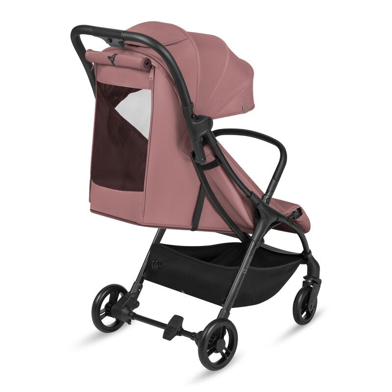 Carucior sport, Lionelo, Agia, 7.3 kg, Ultracompact, Pliere rapida cu o mana, Suport pentru biberon inclus, Sezutul lat si confortabil, 6-48 luni, Sustine 22 kg, Roz