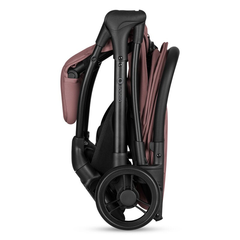 Carucior sport, Lionelo, Agia, 7.3 kg, Ultracompact, Pliere rapida cu o mana, Suport pentru biberon inclus, Sezutul lat si confortabil, 6-48 luni, Sustine 22 kg, Roz