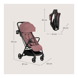 Carucior sport, Lionelo, Agia, 7.3 kg, Ultracompact, Pliere rapida cu o mana, Suport pentru biberon inclus, Sezutul lat si confortabil, 6-48 luni, Sustine 22 kg, Roz
