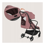 Carucior sport, Lionelo, Agia, 7.3 kg, Ultracompact, Pliere rapida cu o mana, Suport pentru biberon inclus, Sezutul lat si confortabil, 6-48 luni, Sustine 22 kg, Roz