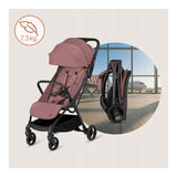 Carucior sport, Lionelo, Agia, 7.3 kg, Ultracompact, Pliere rapida cu o mana, Suport pentru biberon inclus, Sezutul lat si confortabil, 6-48 luni, Sustine 22 kg, Roz