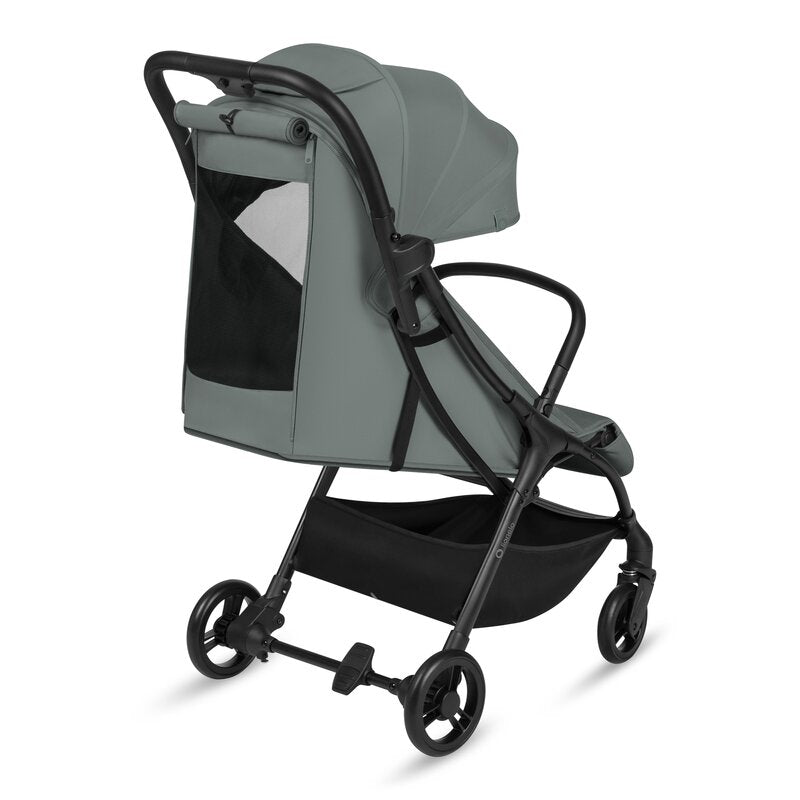 Carucior sport, Lionelo, Agia, 7.3 kg, Ultracompact, Pliere rapida cu o mana, Suport pentru biberon inclus, Sezutul lat si confortabil, 6-48 luni, Sustine 22 kg, Verde