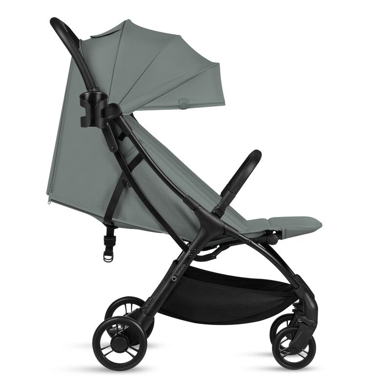 Carucior sport, Lionelo, Agia, 7.3 kg, Ultracompact, Pliere rapida cu o mana, Suport pentru biberon inclus, Sezutul lat si confortabil, 6-48 luni, Sustine 22 kg, Verde