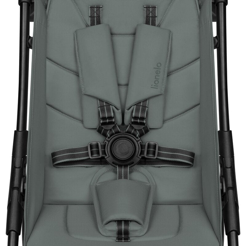 Carucior sport, Lionelo, Agia, 7.3 kg, Ultracompact, Pliere rapida cu o mana, Suport pentru biberon inclus, Sezutul lat si confortabil, 6-48 luni, Sustine 22 kg, Verde