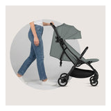 Carucior sport, Lionelo, Agia, 7.3 kg, Ultracompact, Pliere rapida cu o mana, Suport pentru biberon inclus, Sezutul lat si confortabil, 6-48 luni, Sustine 22 kg, Verde