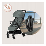 Carucior sport, Lionelo, Agia, 7.3 kg, Ultracompact, Pliere rapida cu o mana, Suport pentru biberon inclus, Sezutul lat si confortabil, 6-48 luni, Sustine 22 kg, Verde