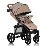 Carucior sport, Lionelo, Annet Plus, De la nastere, Cu accesorii si capotina XXL reglabila, 0 - 22 Kg, Conform cu standardele europene de securitate EN1888-1 si EN1888-2, Bej