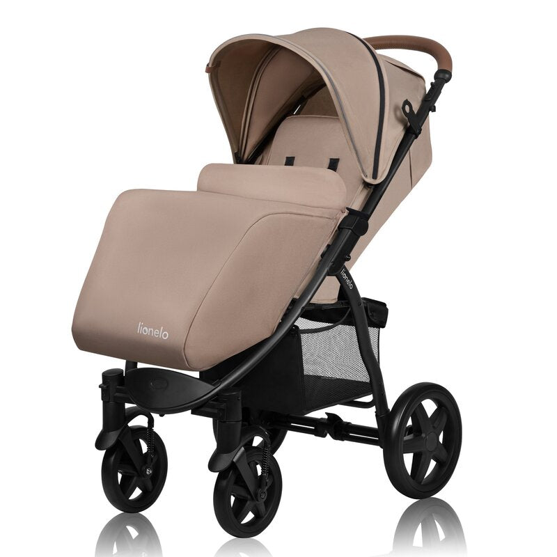 Carucior sport, Lionelo, Annet Plus, De la nastere, Cu accesorii si capotina XXL reglabila, 0 - 22 Kg, Conform cu standardele europene de securitate EN1888-1 si EN1888-2, Bej - gogobaby.ro