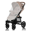 Carucior sport, Lionelo, Annet Plus, De la nastere, Cu accesorii si capotina XXL reglabila, 0 - 22 Kg, Conform cu standardele europene de securitate EN1888-1 si EN1888-2, Bej