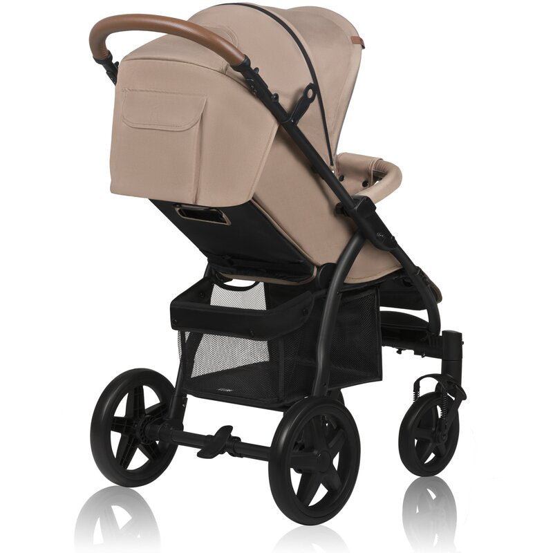 Carucior sport, Lionelo, Annet Plus, De la nastere, Cu accesorii si capotina XXL reglabila, 0 - 22 Kg, Conform cu standardele europene de securitate EN1888-1 si EN1888-2, Bej
