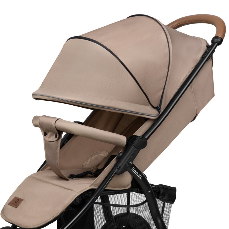 Carucior sport, Lionelo, Annet Plus, De la nastere, Cu accesorii si capotina XXL reglabila, 0 - 22 Kg, Conform cu standardele europene de securitate EN1888-1 si EN1888-2, Bej - gogobaby.ro