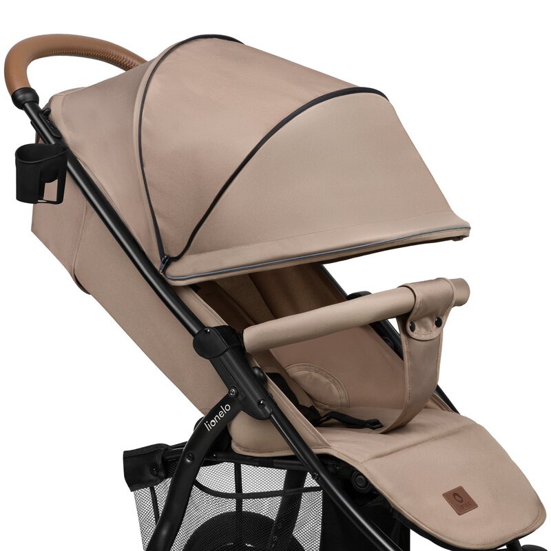 Carucior sport, Lionelo, Annet Plus, De la nastere, Cu accesorii si capotina XXL reglabila, 0 - 22 Kg, Conform cu standardele europene de securitate EN1888-1 si EN1888-2, Bej - gogobaby.ro