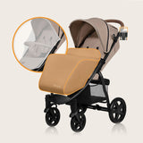 Carucior sport, Lionelo, Annet Plus, De la nastere, Cu accesorii si capotina XXL reglabila, 0 - 22 Kg, Conform cu standardele europene de securitate EN1888-1 si EN1888-2, Bej