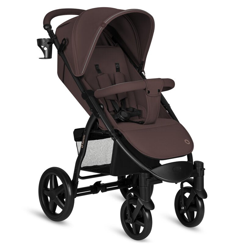 Carucior sport, Lionelo, Annet Plus, De la nastere, Cu accesorii si capotina XXL reglabila, 0 - 22 Kg, Conform cu standardele europene de securitate EN1888-1 si EN1888-2, Maro