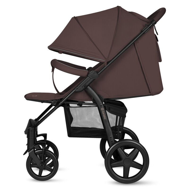 Carucior sport, Lionelo, Annet Plus, De la nastere, Cu accesorii si capotina XXL reglabila, 0 - 22 Kg, Conform cu standardele europene de securitate EN1888-1 si EN1888-2, Maro