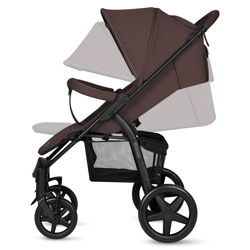 Carucior sport, Lionelo, Annet Plus, De la nastere, Cu accesorii si capotina XXL reglabila, 0 - 22 Kg, Conform cu standardele europene de securitate EN1888-1 si EN1888-2, Maro