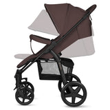 Carucior sport, Lionelo, Annet Plus, De la nastere, Cu accesorii si capotina XXL reglabila, 0 - 22 Kg, Conform cu standardele europene de securitate EN1888-1 si EN1888-2, Maro