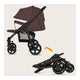 Carucior sport, Lionelo, Annet Plus, De la nastere, Cu accesorii si capotina XXL reglabila, 0 - 22 Kg, Conform cu standardele europene de securitate EN1888-1 si EN1888-2, Maro