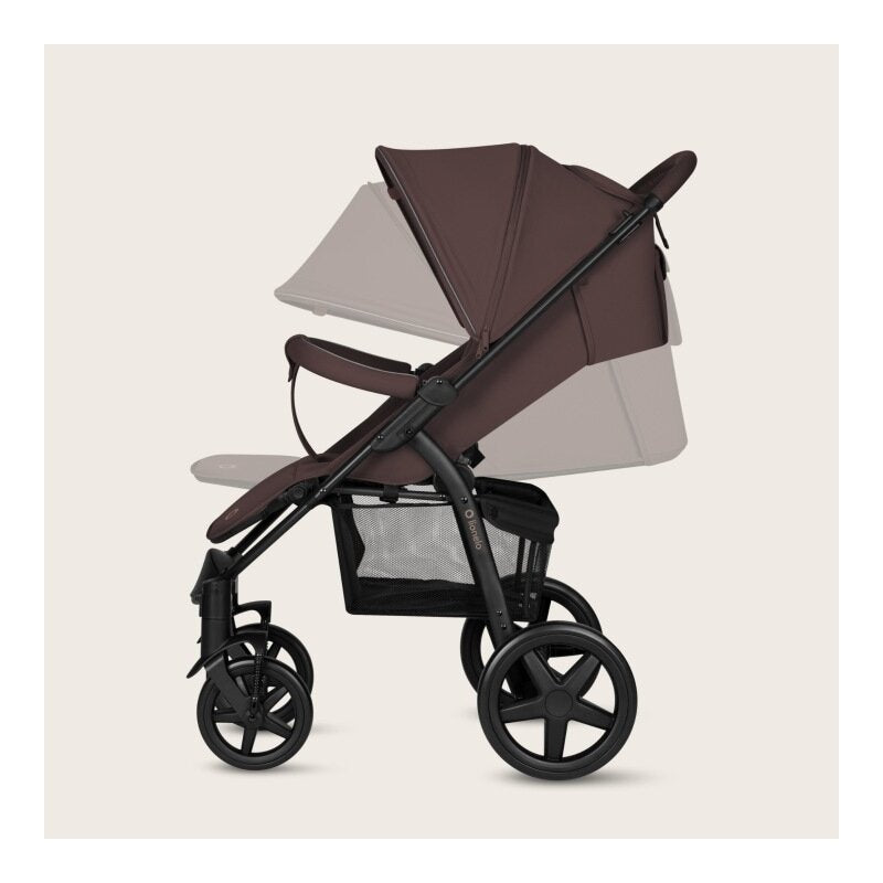 Carucior sport, Lionelo, Annet Plus, De la nastere, Cu accesorii si capotina XXL reglabila, 0 - 22 Kg, Conform cu standardele europene de securitate EN1888-1 si EN1888-2, Maro