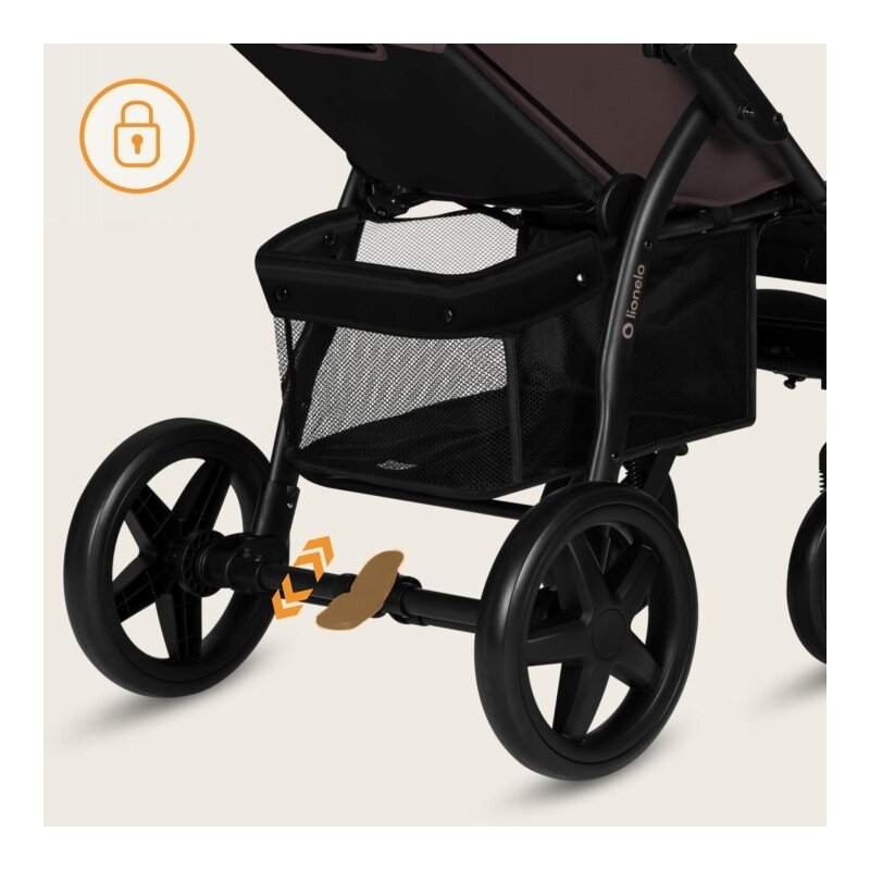 Carucior sport, Lionelo, Annet Plus, De la nastere, Cu accesorii si capotina XXL reglabila, 0 - 22 Kg, Conform cu standardele europene de securitate EN1888-1 si EN1888-2, Maro