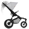 Carucior sport, Lionelo, Azura, Cu 3 roti, Cu baldachin XXL impermeabil, Pliere compacta, Pana la 22 kg, 6-48 luni, Conform cu standardele europene de securitate EN1888-1 si EN1888-2, Gri