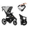 Carucior sport, Lionelo, Azura, Cu 3 roti, Cu baldachin XXL impermeabil, Pliere compacta, Pana la 22 kg, 6-48 luni, Conform cu standardele europene de securitate EN1888-1 si EN1888-2, Gri