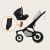 Carucior sport, Lionelo, Azura, Cu 3 roti, Cu baldachin XXL impermeabil, Pliere compacta, Pana la 22 kg, 6-48 luni, Conform cu standardele europene de securitate EN1888-1 si EN1888-2, Gri