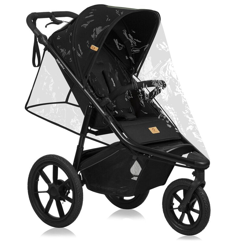 Carucior sport, Lionelo, Azura, Cu 3 roti, Cu baldachin XXL impermeabil, Pliere compacta, Pana la 22 kg, 6-48 luni, Conform cu standardele europene de securitate EN1888-1 si EN1888-2, Negru - gogobaby.ro