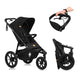 Carucior sport, Lionelo, Azura, Cu 3 roti, Cu baldachin XXL impermeabil, Pliere compacta, Pana la 22 kg, 6-48 luni, Conform cu standardele europene de securitate EN1888-1 si EN1888-2, Negru