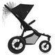 Carucior sport, Lionelo, Azura, Cu 3 roti, Cu baldachin XXL impermeabil, Pliere compacta, Pana la 22 kg, 6-48 luni, Conform cu standardele europene de securitate EN1888-1 si EN1888-2, Negru
