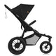 Carucior sport, Lionelo, Azura, Cu 3 roti, Cu baldachin XXL impermeabil, Pliere compacta, Pana la 22 kg, 6-48 luni, Conform cu standardele europene de securitate EN1888-1 si EN1888-2, Negru