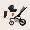 Carucior sport, Lionelo, Azura, Cu 3 roti, Cu baldachin XXL impermeabil, Pliere compacta, Pana la 22 kg, 6-48 luni, Conform cu standardele europene de securitate EN1888-1 si EN1888-2, Verde