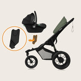 Carucior sport, Lionelo, Azura, Cu 3 roti, Cu baldachin XXL impermeabil, Pliere compacta, Pana la 22 kg, 6-48 luni, Conform cu standardele europene de securitate EN1888-1 si EN1888-2, Verde
