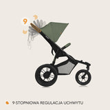 Carucior sport, Lionelo, Azura, Cu 3 roti, Cu baldachin XXL impermeabil, Pliere compacta, Pana la 22 kg, 6-48 luni, Conform cu standardele europene de securitate EN1888-1 si EN1888-2, Verde