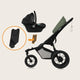 Carucior sport, Lionelo, Azura, Cu 3 roti, Cu baldachin XXL impermeabil, Pliere compacta, Pana la 22 kg, 6-48 luni, Conform cu standardele europene de securitate EN1888-1 si EN1888-2, Verde