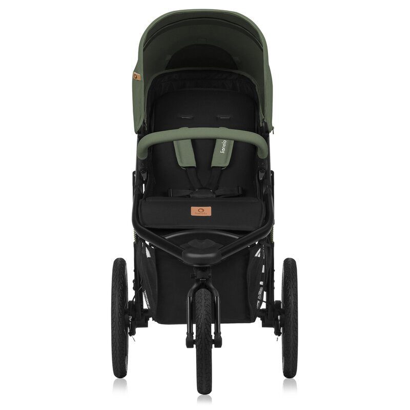 Carucior sport, Lionelo, Azura, Cu 3 roti, Cu baldachin XXL impermeabil, Pliere compacta, Pana la 22 kg, 6-48 luni, Conform cu standardele europene de securitate EN1888-1 si EN1888-2, Verde