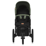 Carucior sport, Lionelo, Azura, Cu 3 roti, Cu baldachin XXL impermeabil, Pliere compacta, Pana la 22 kg, 6-48 luni, Conform cu standardele europene de securitate EN1888-1 si EN1888-2, Verde