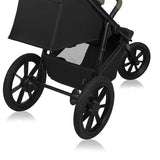 Carucior sport, Lionelo, Azura, Cu 3 roti, Cu baldachin XXL impermeabil, Pliere compacta, Pana la 22 kg, 6-48 luni, Conform cu standardele europene de securitate EN1888-1 si EN1888-2, Verde