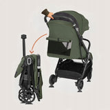 Carucior sport, Lionelo, Bess, Sustine 22 kg, 6 luni+, Capotina impermeabila si protectie SPF 50+, Include suport sticla, Pliere cu o singura mana, Maner pentru transport, Verde