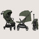 Carucior sport, Lionelo, Bess, Sustine 22 kg, 6 luni+, Capotina impermeabila si protectie SPF 50+, Include suport sticla, Pliere cu o singura mana, Maner pentru transport, Verde