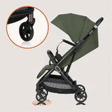 Carucior sport, Lionelo, Bess, Sustine 22 kg, 6 luni+, Capotina impermeabila si protectie SPF 50+, Include suport sticla, Pliere cu o singura mana, Maner pentru transport, Verde