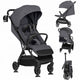 Carucior sport, Lionelo, Bess, Sustine 22 kg, 6 luni+, Capotina impermeabila si protectie SPF 50+, Include suport sticla, Pliere cu o singura mana, Maner pentru transport, Gri