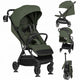 Carucior sport, Lionelo, Bess, Sustine 22 kg, 6 luni+, Capotina impermeabila si protectie SPF 50+, Include suport sticla, Pliere cu o singura mana, Maner pentru transport, Verde