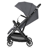 Carucior sport, Lionelo, Bess, Sustine 22 kg, 6 luni+, Capotina impermeabila si protectie SPF 50+, Include suport sticla, Pliere cu o singura mana, Maner pentru transport, Gri