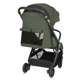 Carucior sport, Lionelo, Bess, Sustine 22 kg, 6 luni+, Capotina impermeabila si protectie SPF 50+, Include suport sticla, Pliere cu o singura mana, Maner pentru transport, Verde