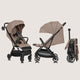 Carucior sport, Lionelo, Bess, Greutate redusa - 7.5 kg, Sustine 22 kg, 6 luni+, Capotina impermeabila, Protectie SPF 50+, Include suport sticla, Pliere cu o singura mana, Compact, Maner pentru transport, Conform cu EN1888-1 si EN1888-2, Bej